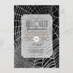 Halloween Spooktacular   Spider Web Party Invite