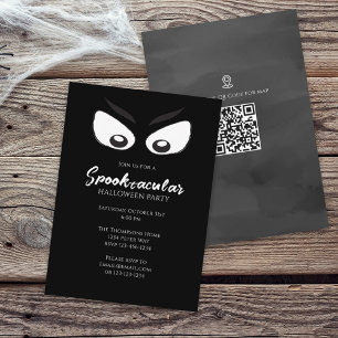 Halloween Spooktacular Spider Web QR Code Map  Invitation