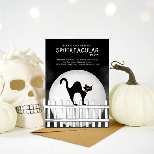 Halloween Spooktacular Spooky Black Cat Invitation