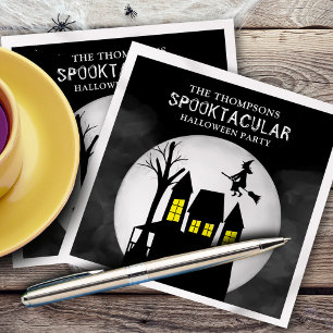 Halloween Spooktacular Spooky Haunted House Witch Napkin