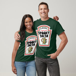 Halloween Spooky Avocado Dancing Salsa Green Sauce T-Shirt
