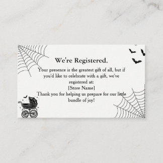 Halloween Spooky Baby Shower Registry Enclosure Card
