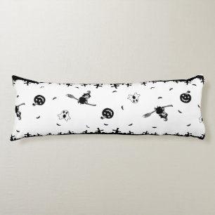 Halloween Spooky Black and White Body Cushion