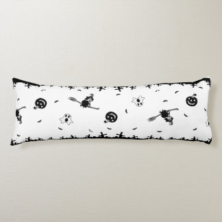 Halloween Spooky  Black and White  Body Cushion