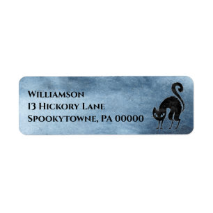 Halloween Spooky Black Cat Party Return Address Label