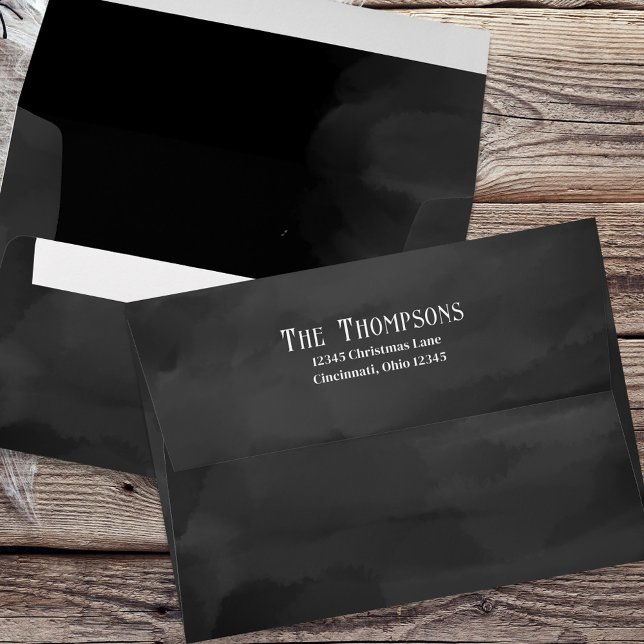 Halloween Spooky Black Scary Night Fog Envelope (Simple Spooky black Halloween envelope)