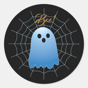 Halloween Spooky Boo Classic Round Sticker