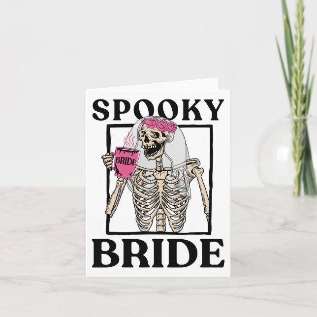 Halloween Spooky Bride Bridesmaid Skeleton Bachelo Card (Front)