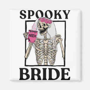 Halloween Spooky Bride Bridesmaid Skeleton Bachelo Magnet