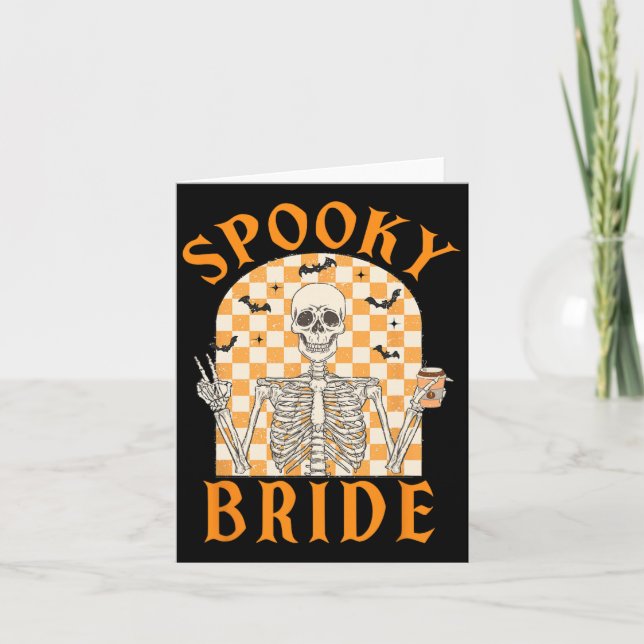 Halloween Spooky Bride Bridesmaid Skeleton  Card (Front)