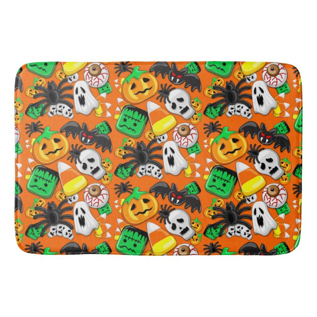 Halloween Spooky Candies Party     Bath Mat (Front)