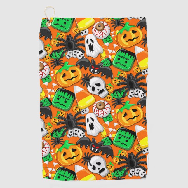 Halloween Spooky Candies Party    Golf Towel (Front)