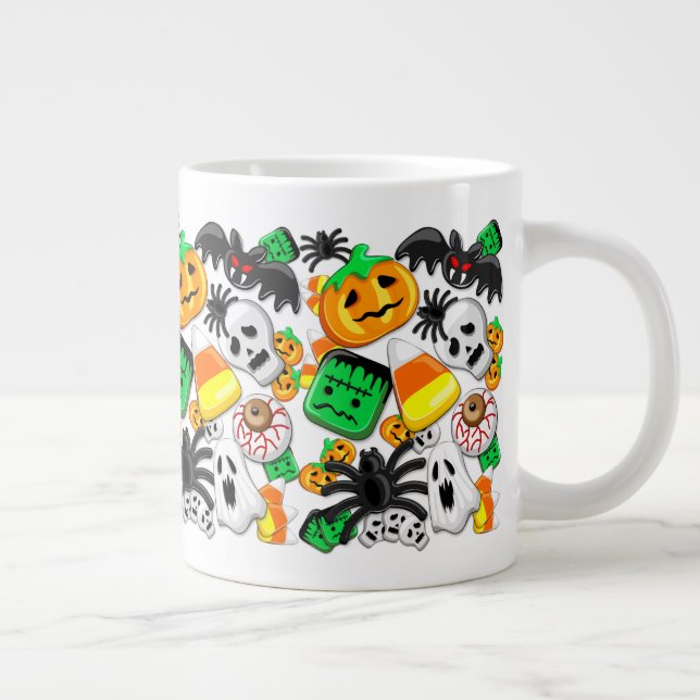 Halloween Spooky Candies Party     Large Coffee Mug (Right)