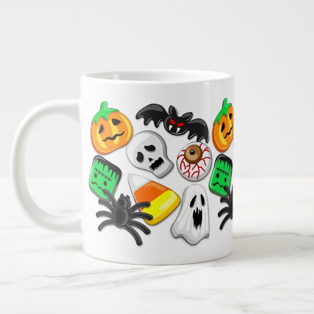 Halloween Spooky Candies Party    Large Coffee Mug (Left)