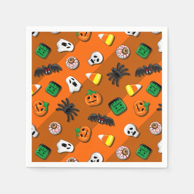 Halloween Spooky Candies Party  Napkin (Front)