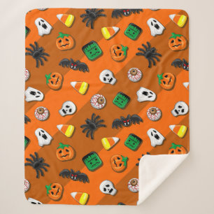 Halloween Spooky Candies Party Sherpa Blanket