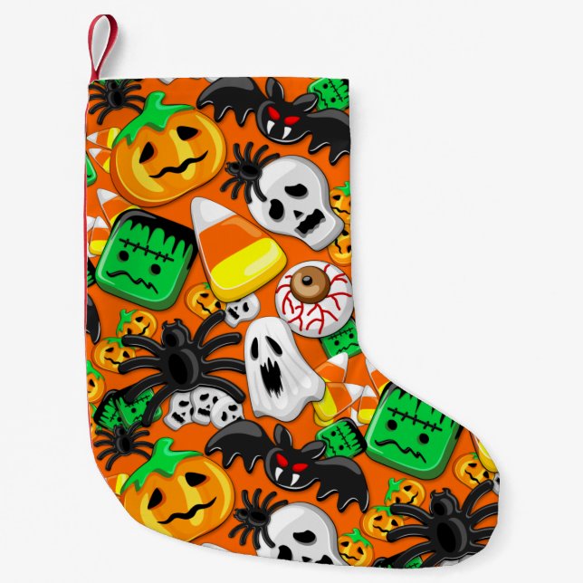 Halloween Spooky Candies Party    Small Christmas Stocking (Front)