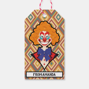 Halloween Spooky Clown Retro Creepy Colourful Gift Tags