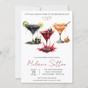 Halloween Spooky Cocktails, Drinks, Bridal Shower Invitation