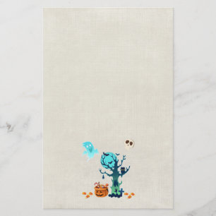 Halloween Spooky Creepy Ghosts Bats Skulls & Candy Stationery