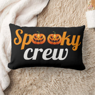 Halloween Spooky Crew Pumpkin Jack-o-Lantern Lumbar Cushion