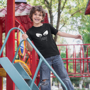 Halloween Spooky Cute Black and White Eyes T-Shirt