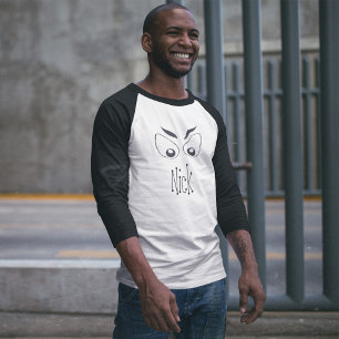 Halloween Spooky Cute Black and White Eyes T-Shirt