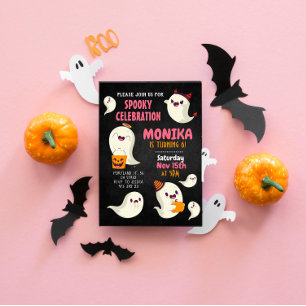 Halloween Spooky Cute Ghost Birthday Invitation
