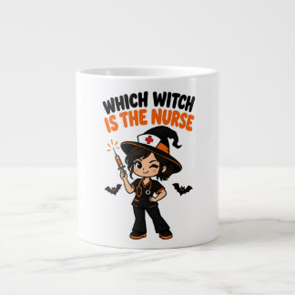 Halloween spooky cute nurse & scrubs. large coffee mug