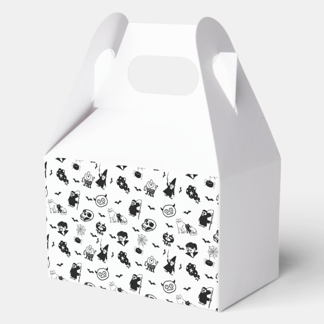 Halloween Spooky Cute Pattern Holiday Horror Black Favour Box (Front)