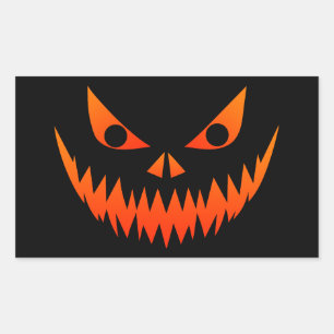 Halloween Spooky Face Rectangular Sticker