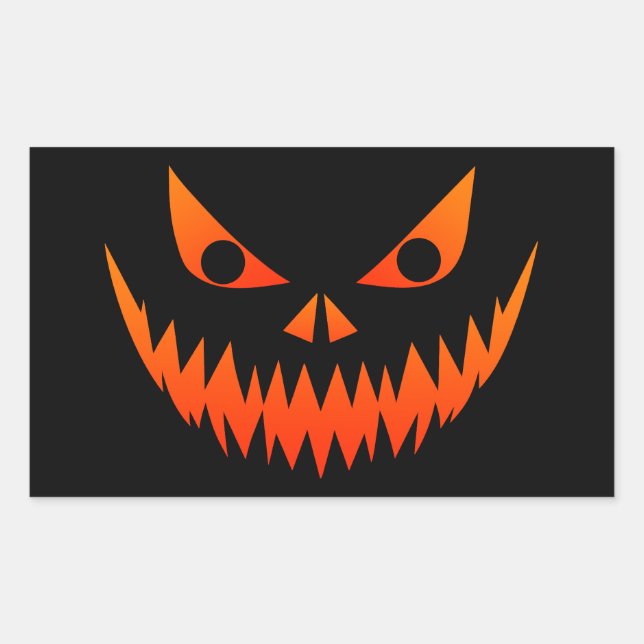 Halloween Spooky Face Rectangular Sticker (Front)