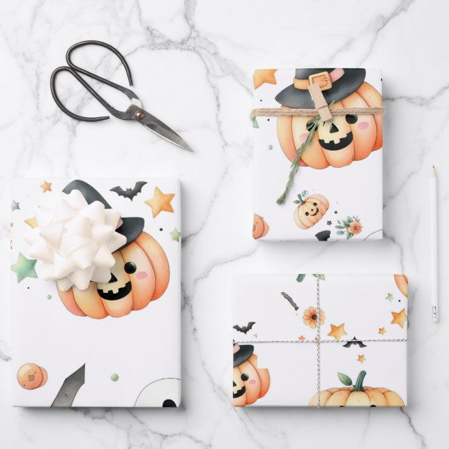 Halloween Spooky first one Wrapping Paper Sheet (Front)