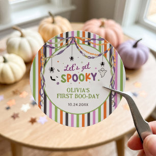 Halloween Spooky Fun Birthday Party Paper Sticker