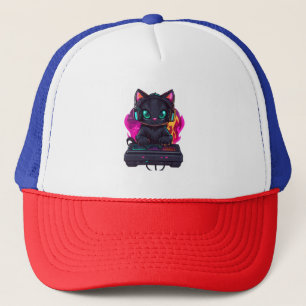 Halloween Spooky Gamer Cat Trucker Hat