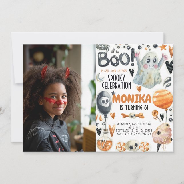 Halloween Spooky Ghost Birthday Invitation  (Front)