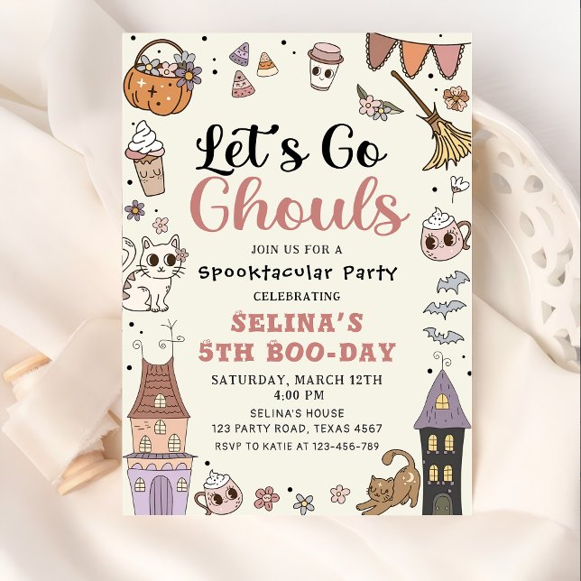 Halloween Spooky Ghost Birthday Let's Go Ghoul Invitation (Creator Uploaded)