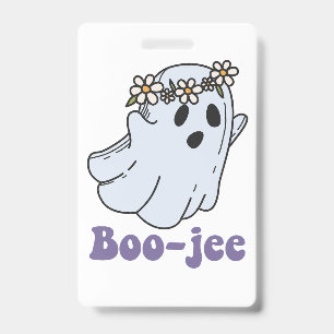 Halloween Spooky Ghost Boo Jee Boo  ID Badge