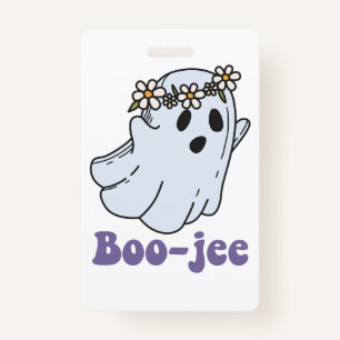 Halloween Spooky Ghost Boo Jee Boo  ID Badge