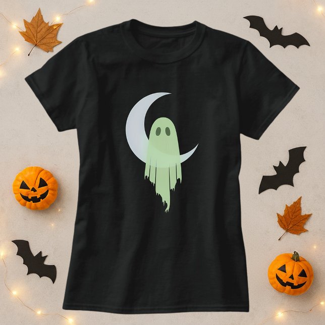 Halloween Spooky Ghost Dripping Moon  T-Shirt (Creator Uploaded)