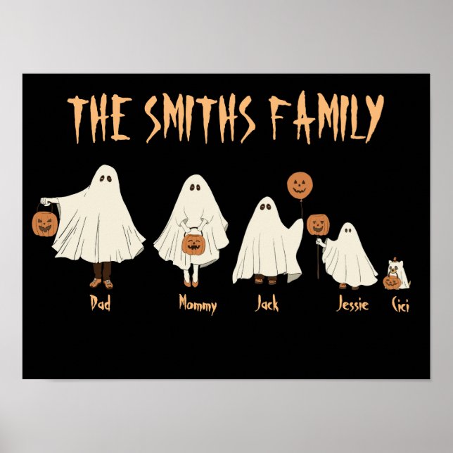 Halloween spooky ghost family   poster (Front)