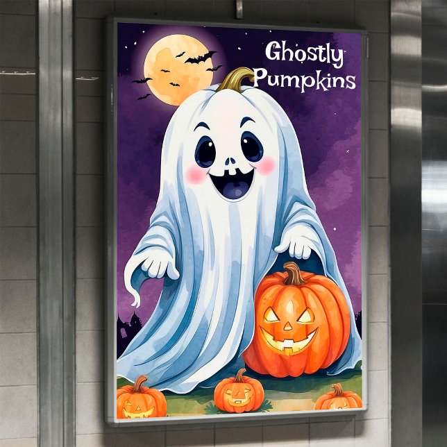Halloween Spooky Ghost Night With Scary Pumpkins Poster (Creator Uploaded)