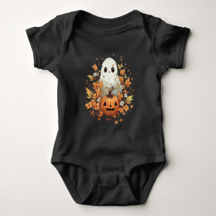 Halloween Spooky Ghost Pumpkin Baby Bodysuit
