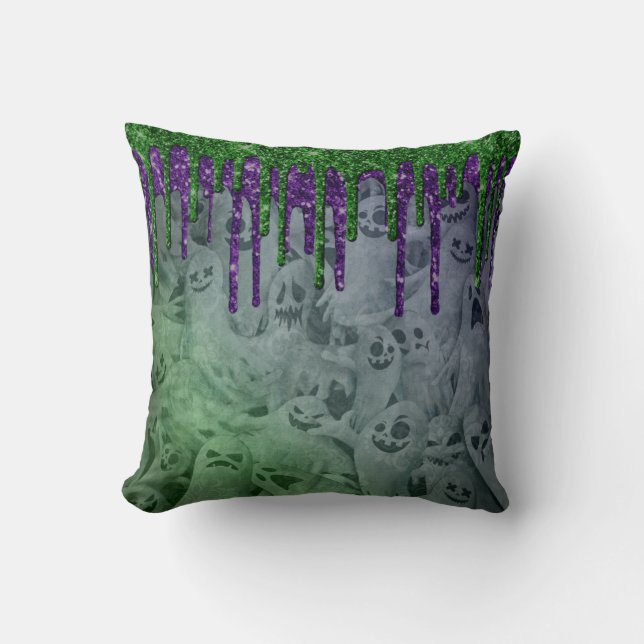 Halloween Spooky Ghosts With Drips Cushion (Front)