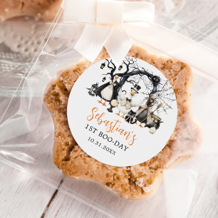 Halloween Spooky Goose 1st Birthday Party Classic Round Sticker