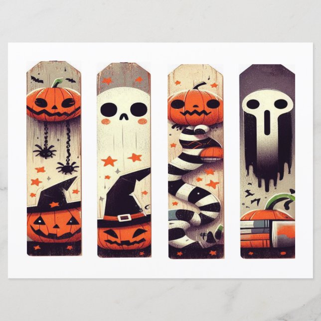 Halloween spooky goth bookmarks (Front)
