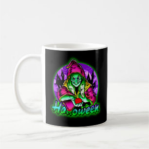 Halloween Spooky Green Witch Magic Hat Apple Coffee Mug