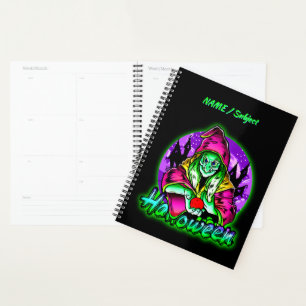 Halloween Spooky Green Witch Magic Hat Apple Planner