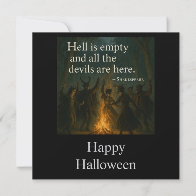 Halloween Spooky Greetings Card - Hell is Empty (Front)