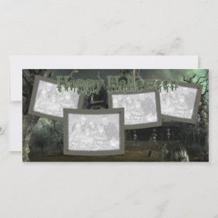 Halloween Spooky Haunted House Holiday Card